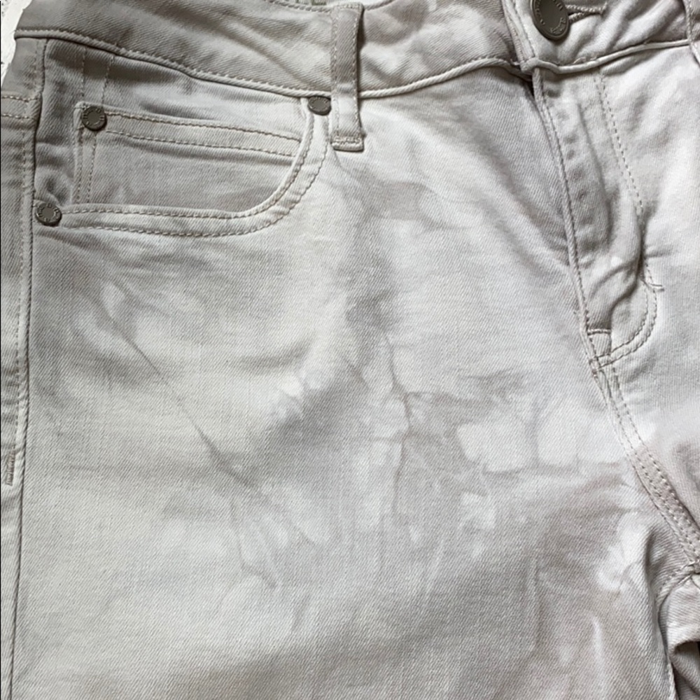 ANA skinny ankle taupe/white tie dye jeans Sz27/4